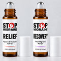 STOP MIGRAINE RELIEF and RECOVERY roll-ons side by side